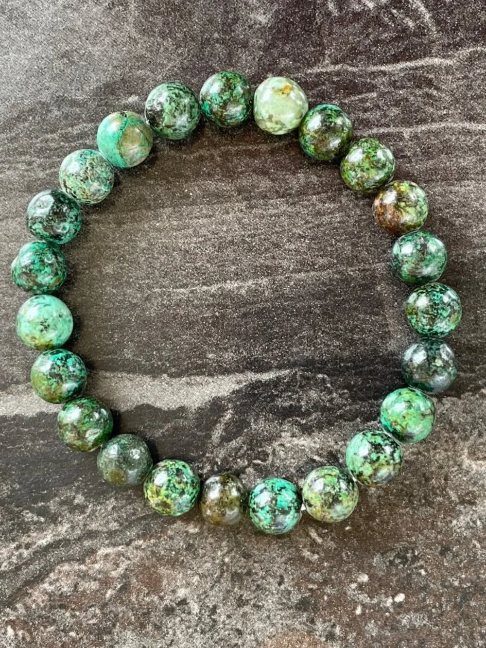 Natural African Turquoise Beaded Stretch Bracelet 8mm Stone Beads Men and Women